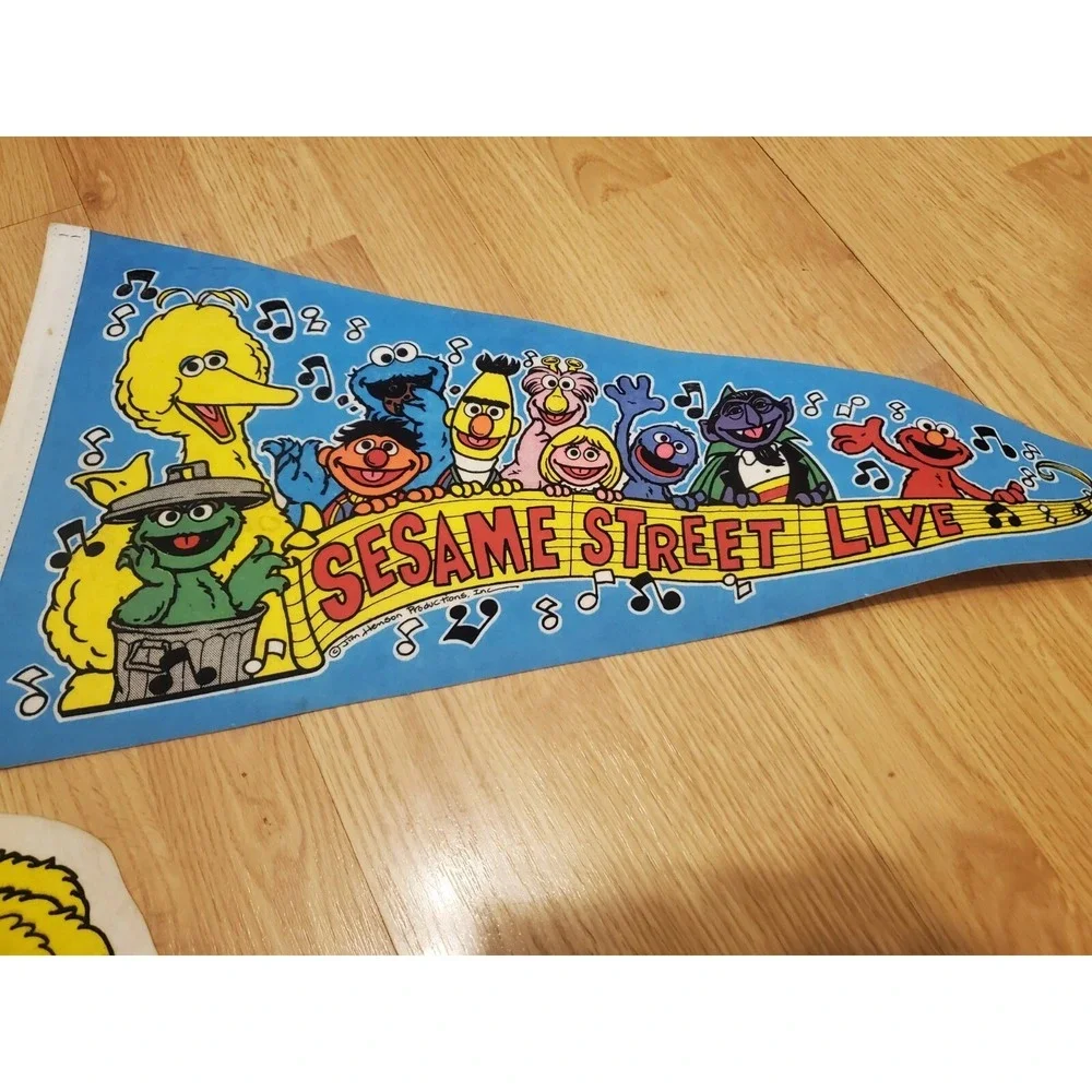 Vintage Sesame Street Live Pennants 4 Of Them.Big Bird, Fozzie